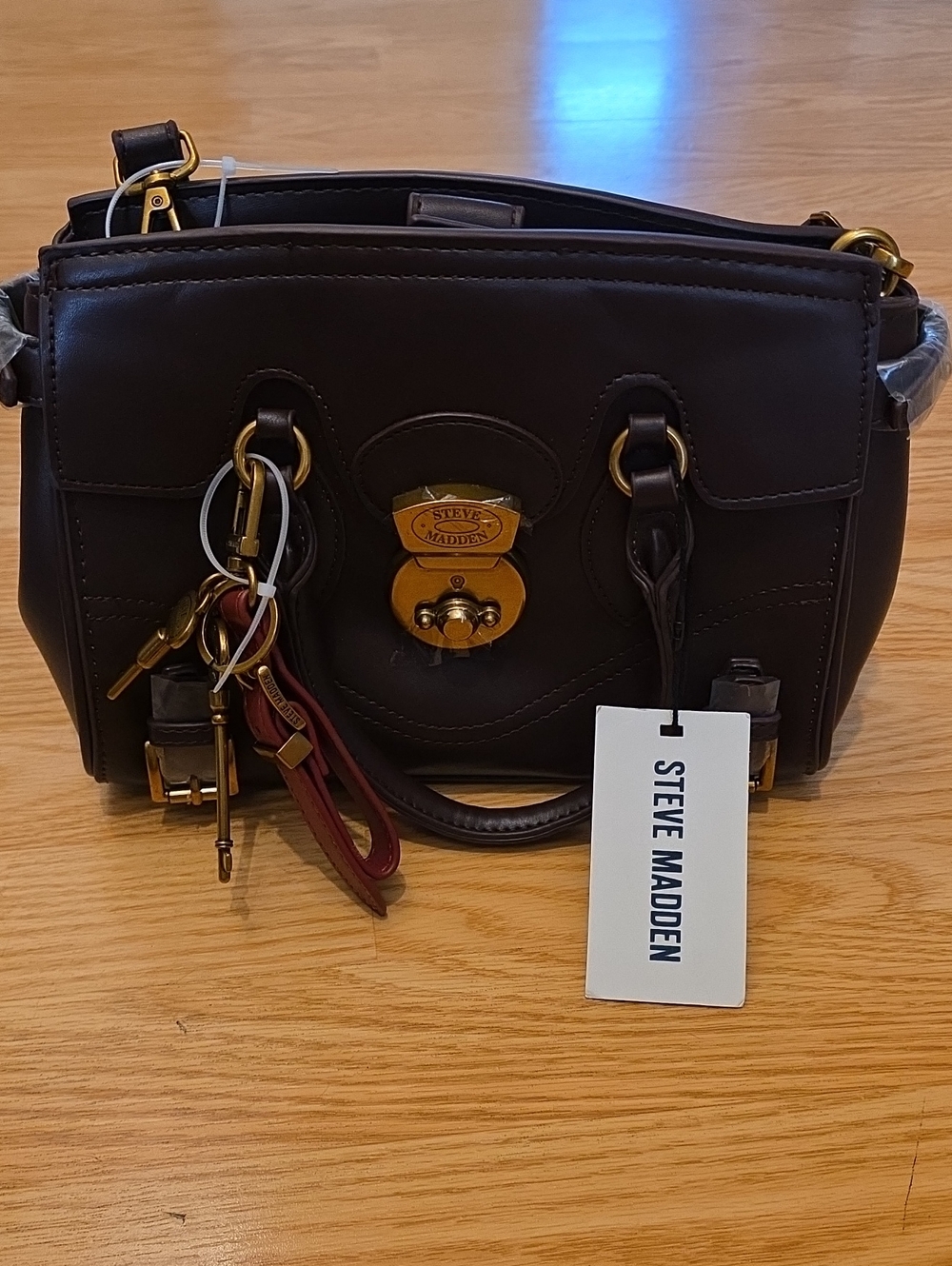 Steve Madden Dark Brown Windsor BClipp Satchel